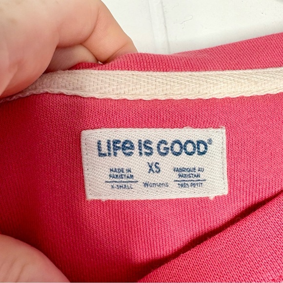 Life Is Good Pink Teaching Is A Work Of Heart Sweatshirt Teacher Women’s Size XS - Picture 3 of 7